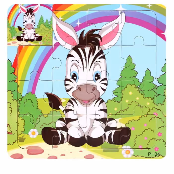 پازل چوبی کودک مدل گورخر کد 44P04