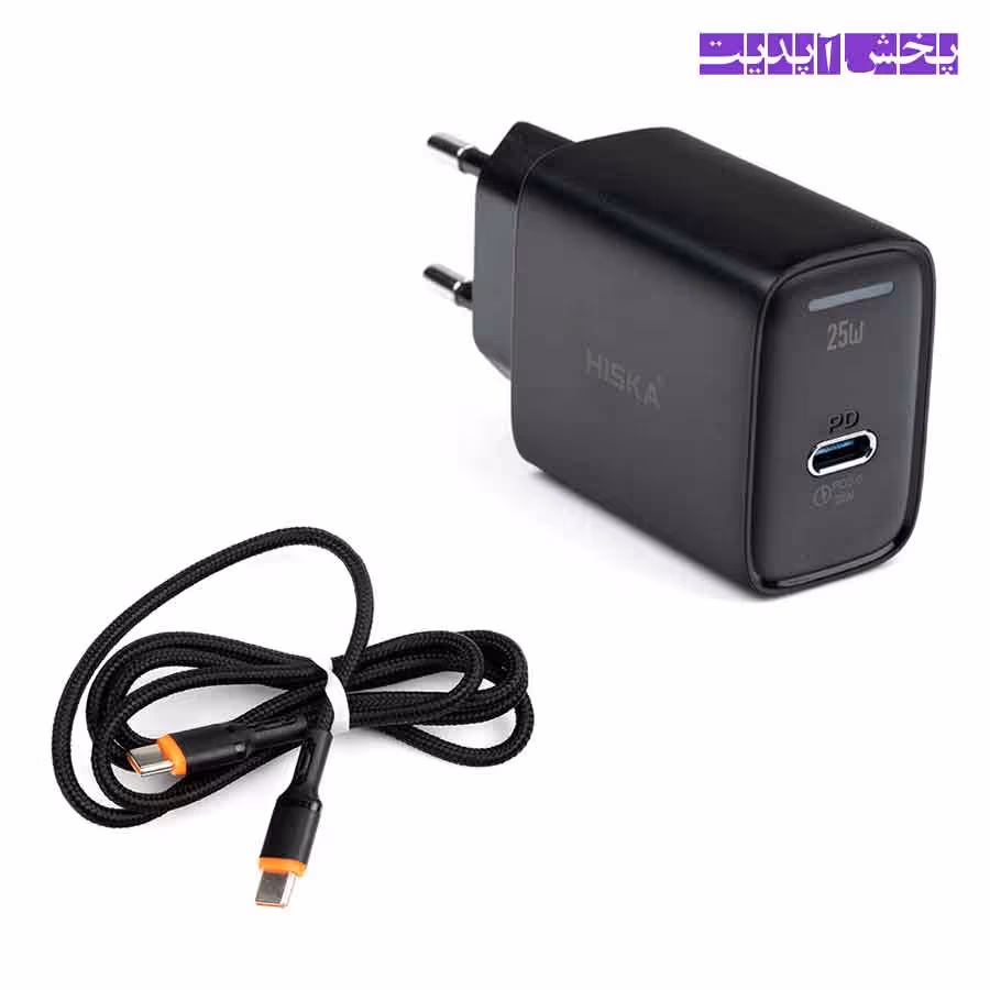 شارژر دیواری 25 وات هیسکا مدل H-116 GAN به همراه کابل تایپ سی
