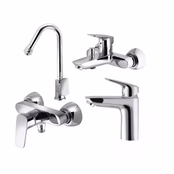 ست چهار تکه شیرآلات درخشان مدل هانس