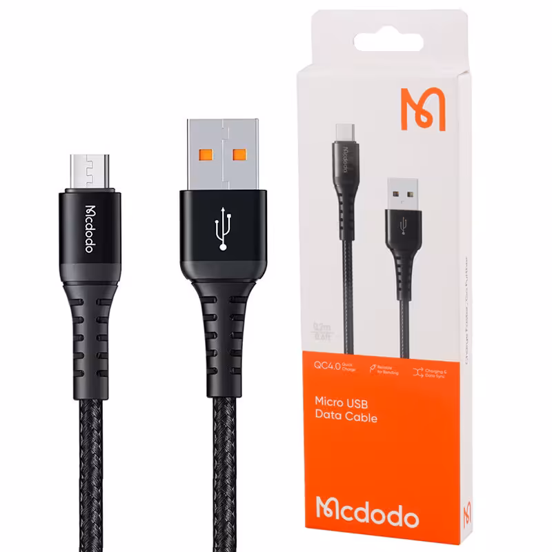 کابل کوتاه فست شارژ Micro-USB مک دودو مدل CA-2280 3A QC4  طول 20سانتی مترMcdodo CA-2280 3A QC4 Micro-USB, 0.2M