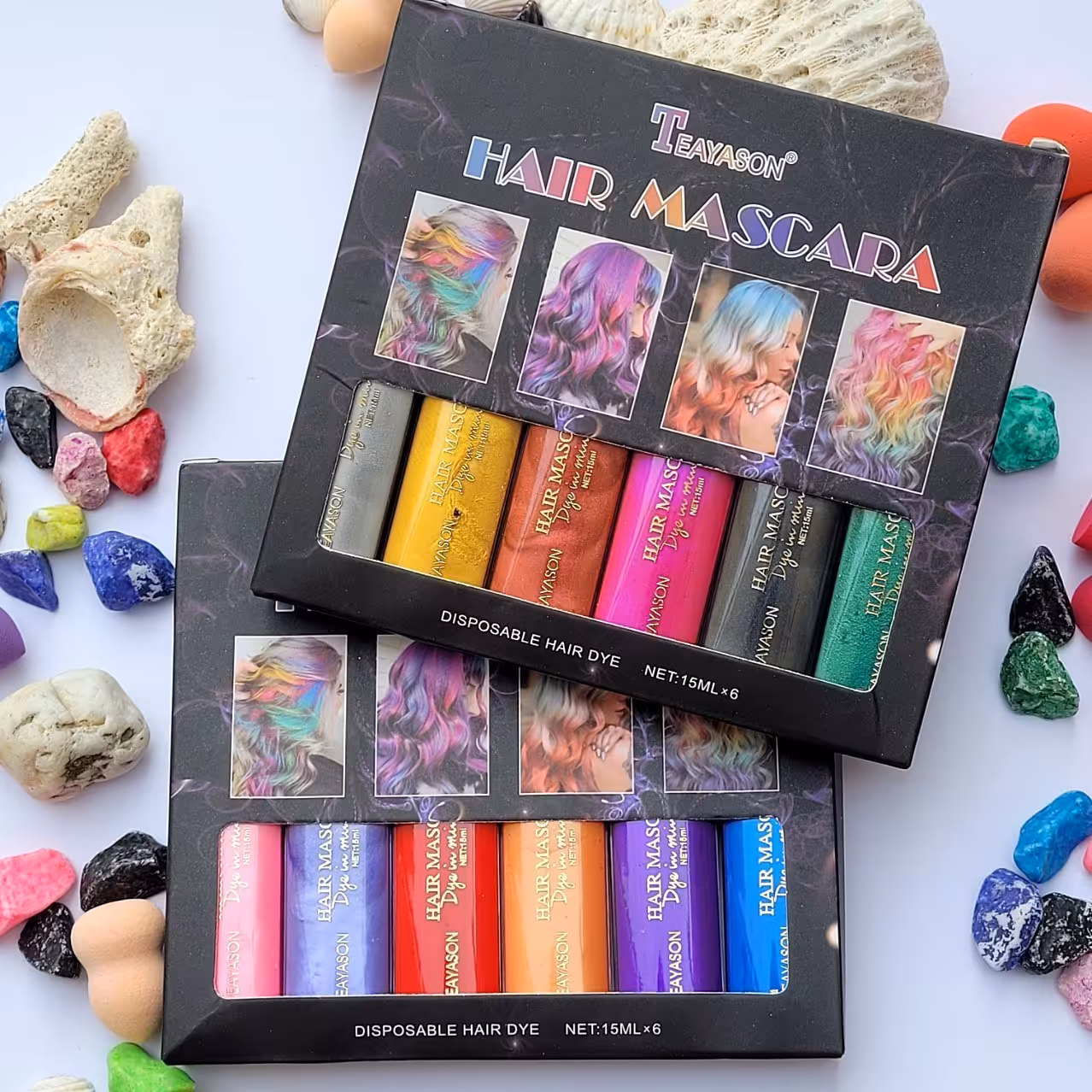 ریمل مو رنگی پک 6 تایی (آرایشی بهداشتی یاقوت )