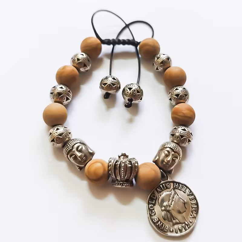 دستبند سنگی مدل دایانا با پلاک های زیبا و آویز خاص 