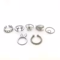 پک انگشتر گوشدار پر برگ و گل