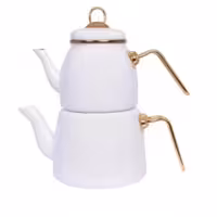 ست کتری قوری پاچی  وارداتی ترکیه تک درب  سفید 