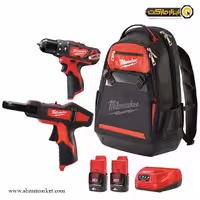 کیت دریل شارژی چکشی و مولتی متر کلمپی   کوله پشتی میلواکی