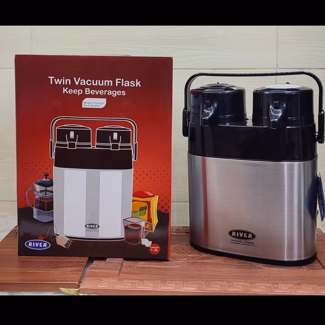 فلاکس پمپی دوقلو 2.6 لیتری هر قسمت 1.3 لیتر با کیفیت مدل استیل داخل شیشه 