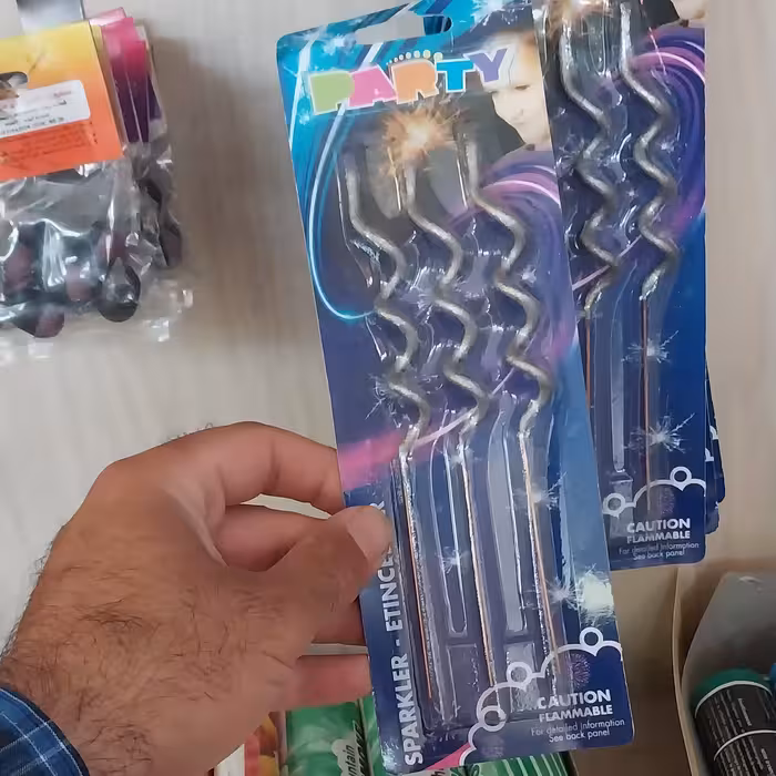 فشفشه سیمی ماکارونی  نقره ای