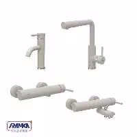 ست شیرالات شودر مدل مارینو شیری کروم