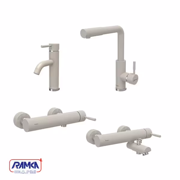 ست شیرالات شودر مدل مارینو شیری کروم