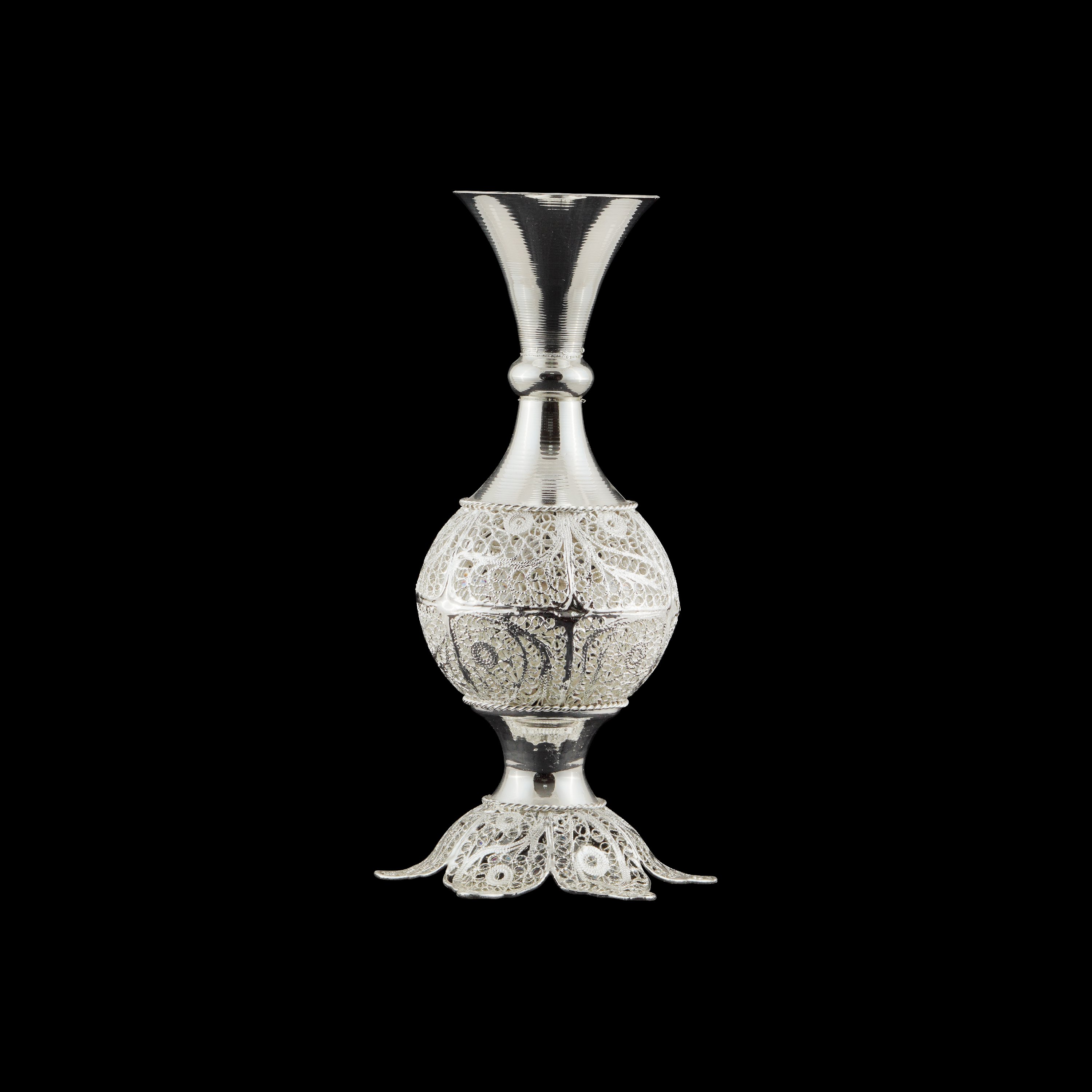 گلدان توپی تپل  ملیله کاری سایز 1