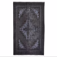 فرش دستبافت رنگ شده یک و نیم متری طرح وینتج کد 4244
