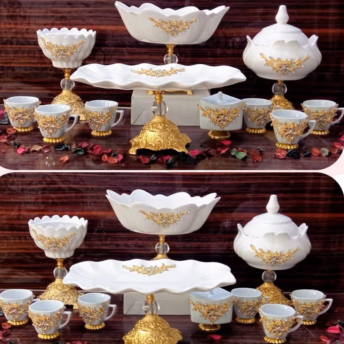 سرویس پذیرایی چهار  تکه طرح آرتینا و 7 تکه چای خوری