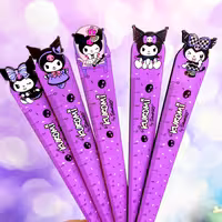 خط کش کرومی چوبی 15 سانتی