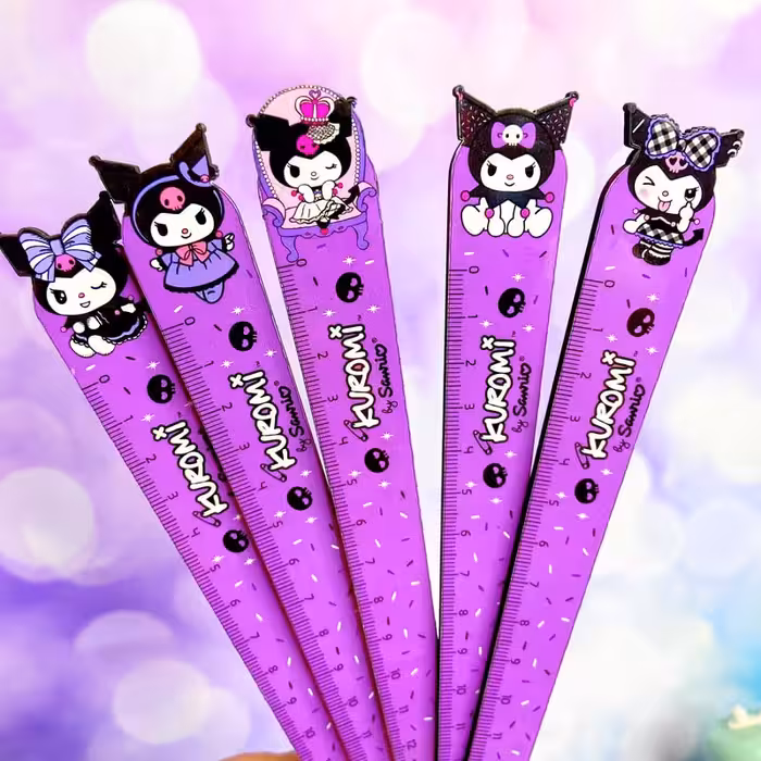 خط کش کرومی چوبی 15 سانتی