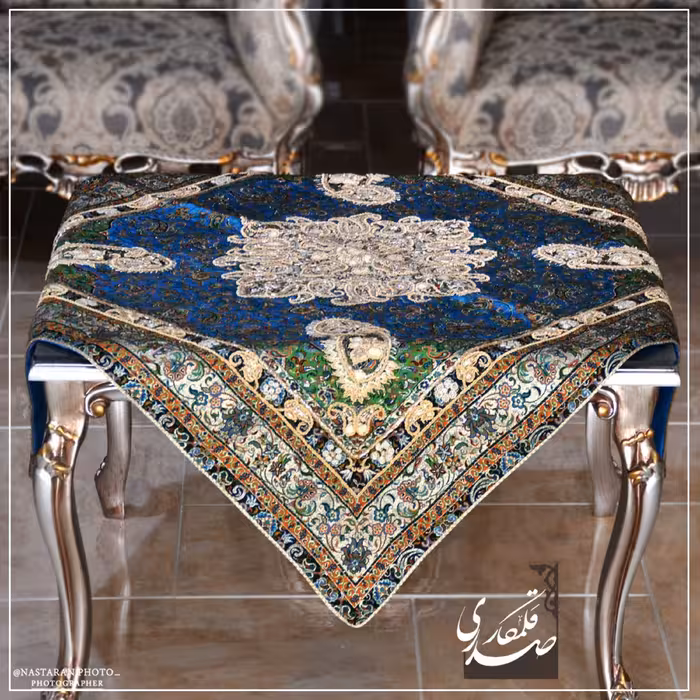 رومیزی ترمه سرمه دوزی شده درجه یک