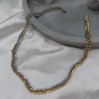 گردنبند مردانه دو رنگ و دوبل 60 سانتی گردنبند مردانه شیک گردنبند دوبل مردانه گردنبند کارتیر مردانه گردنبند پسرانه 