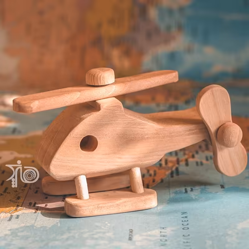 هلی کوپتر چوبی پایه دار دستساز