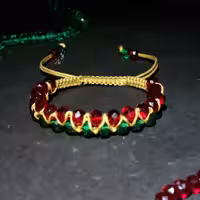 دستبند نخی کریستال و گره