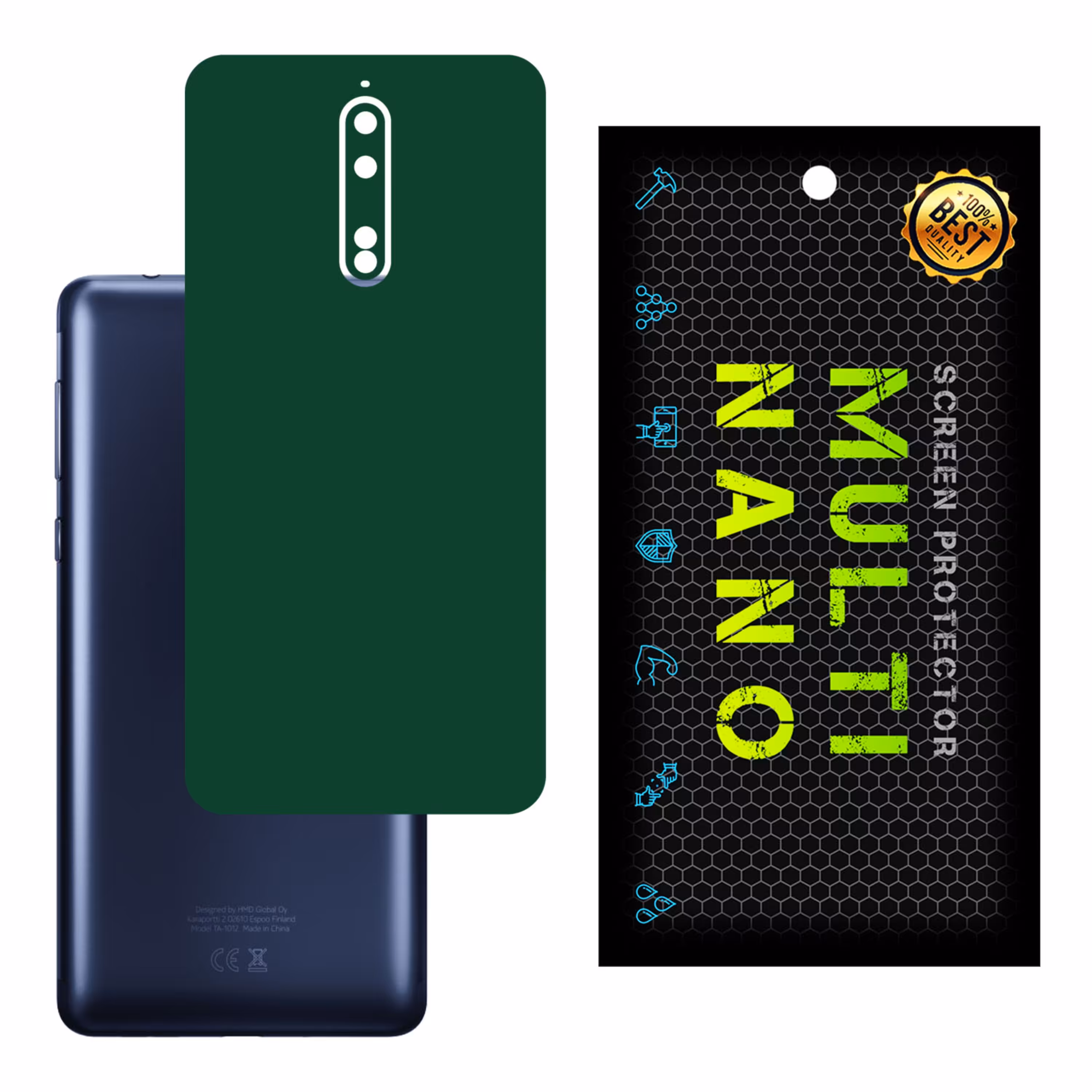برچسب پوششی MultiNano مدل X-F1M-Green برای پشت موبایل نوکیا  8