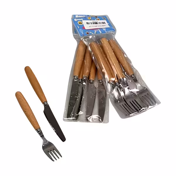 کارد و چنگال دسته چوبي 12 عددی