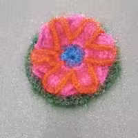 اسکاج گل دو لایه در رنگ های صورتی ابی نارنجی سبز