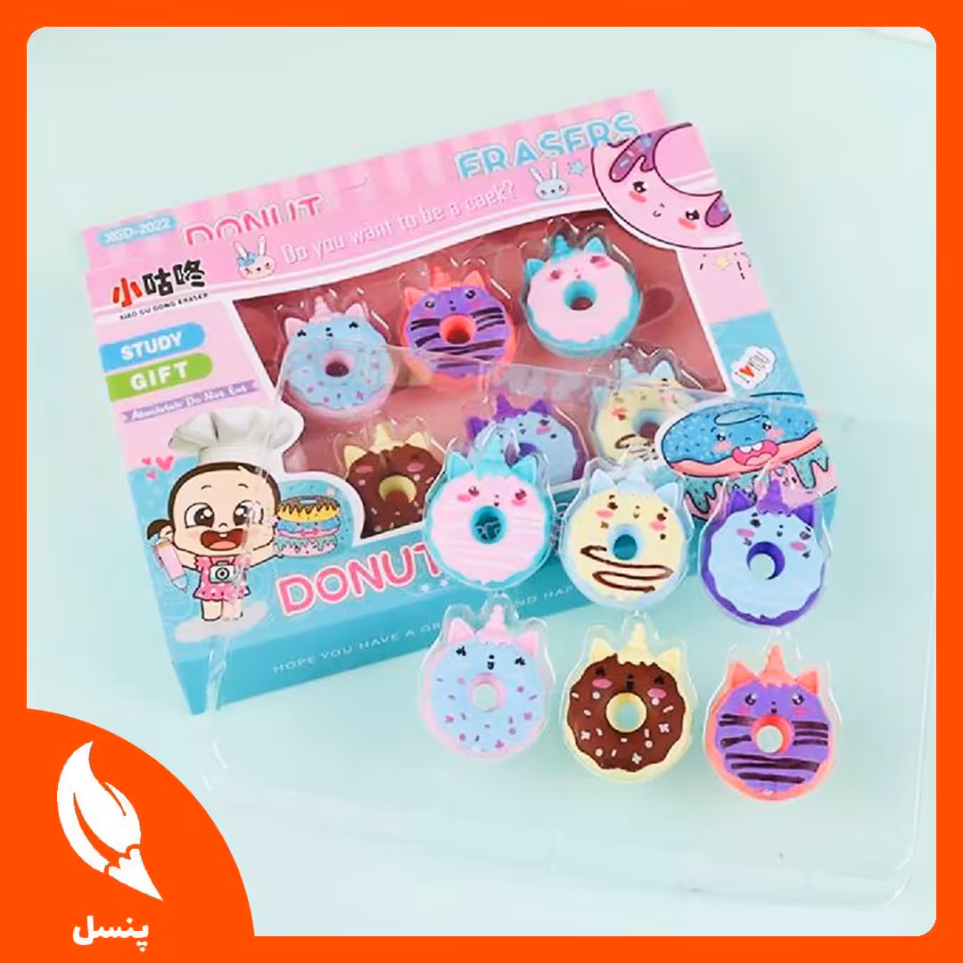 🍩 پاک‌کن دونات یونیکورن بسته شش‌تایی 🍩

