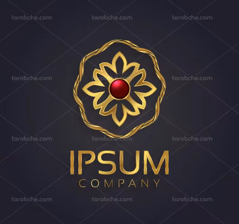 لوگو لاکچری طلایی رنگ | گرافیک با طعم تربچه