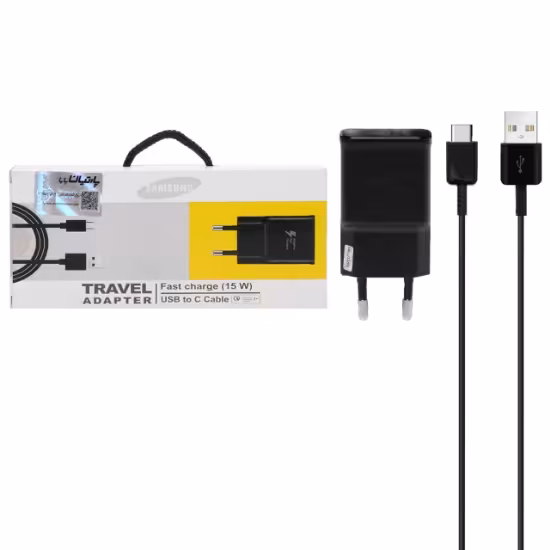 شارژر دیواری فست تک پورت سامسونگ مدل EP-TA200 به همراه کابل شارژ USB-C