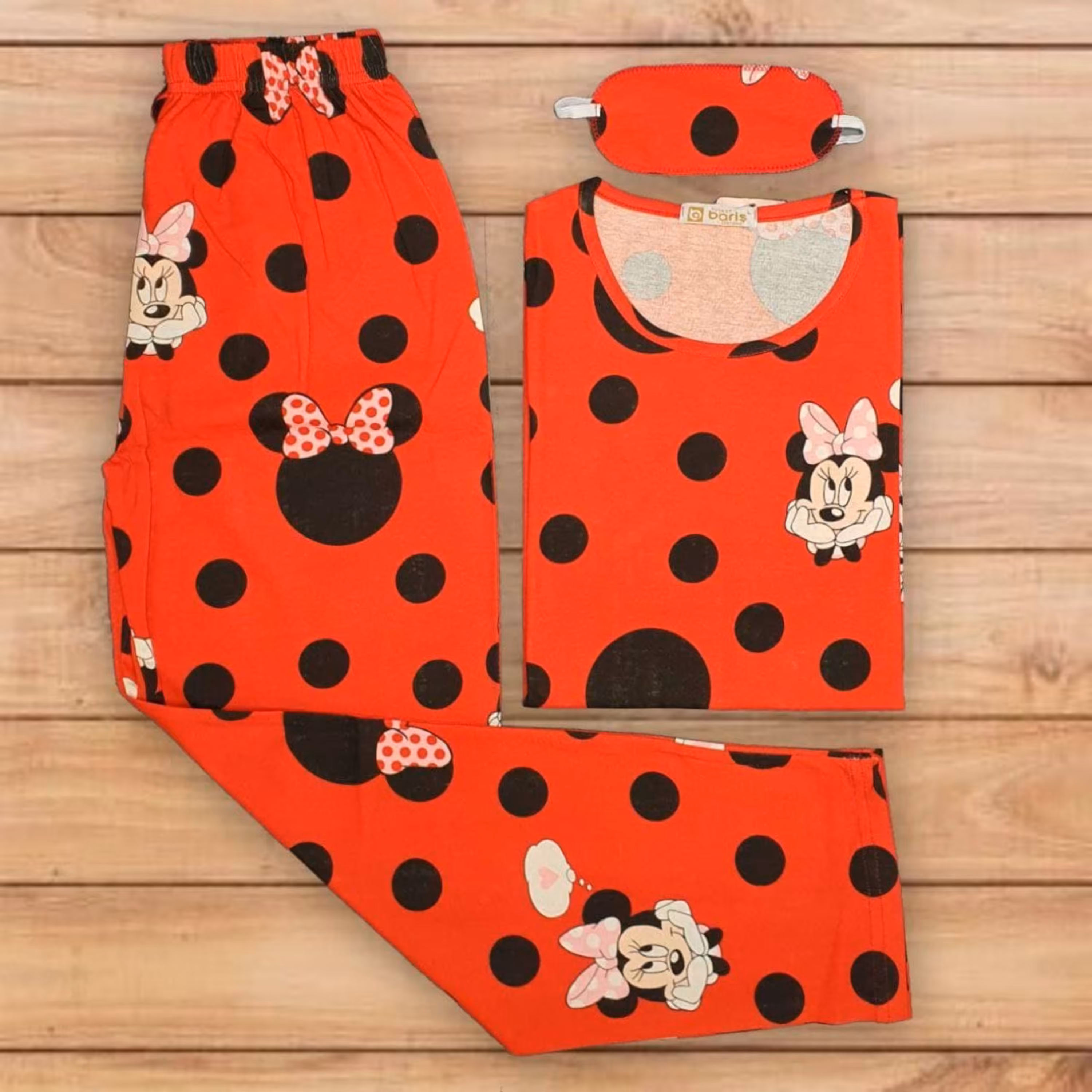 ست سه تیکه (تیشرت شلوار چشم بند)  نخ پنبه وارداتی ترکیه