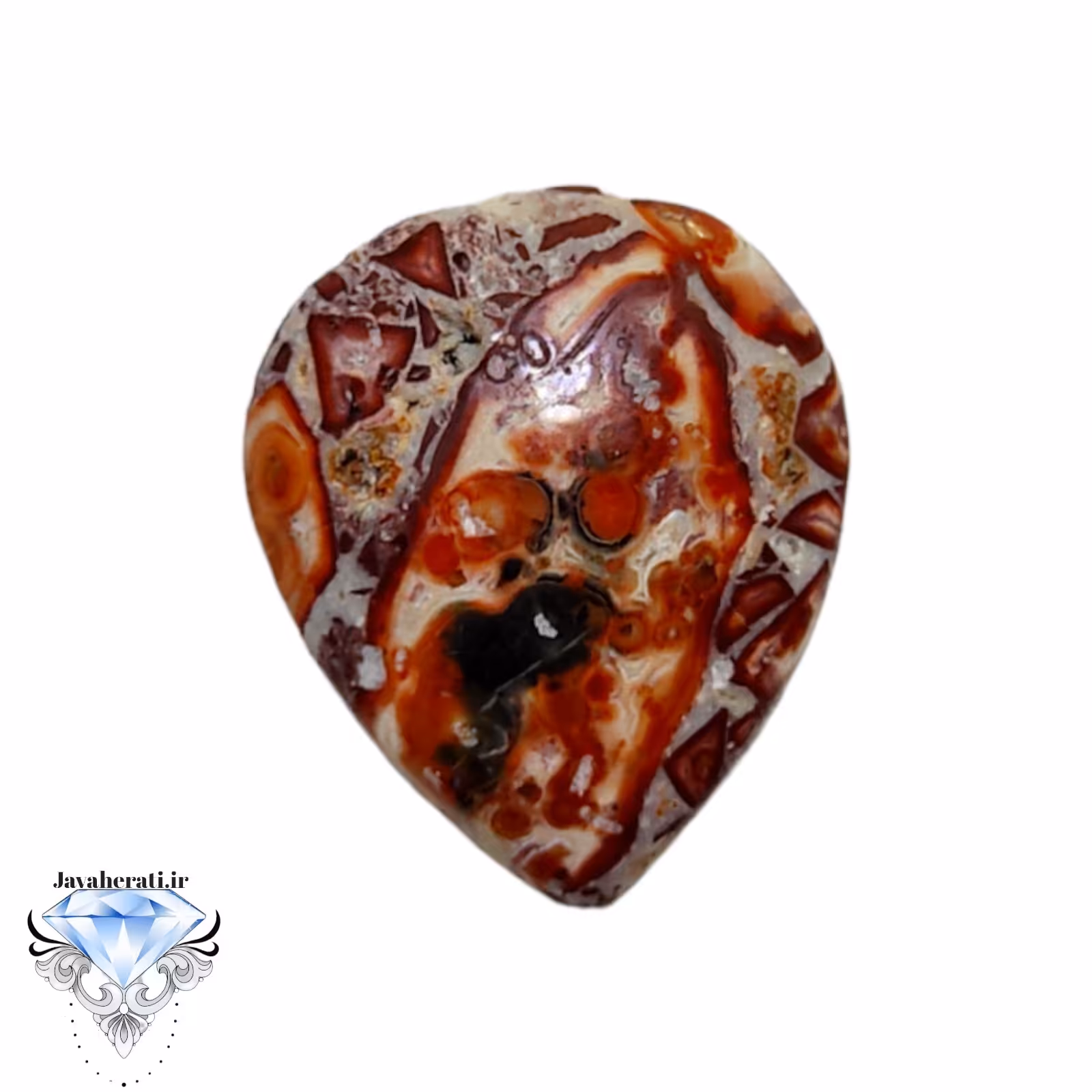 نگین عقیق کریزی لیس طبیعی و زیبا