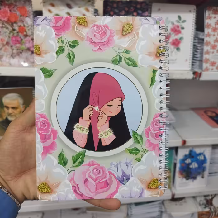 دفتر مشق فنری 50 برگ فنری بهارک طرح ریحانه 