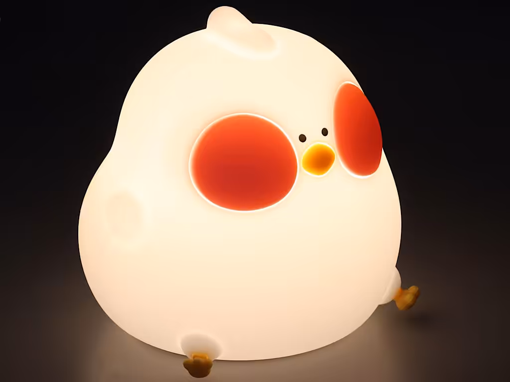 چراغ خواب سیلیکونی، لمسی و شارژی طرح جوجه