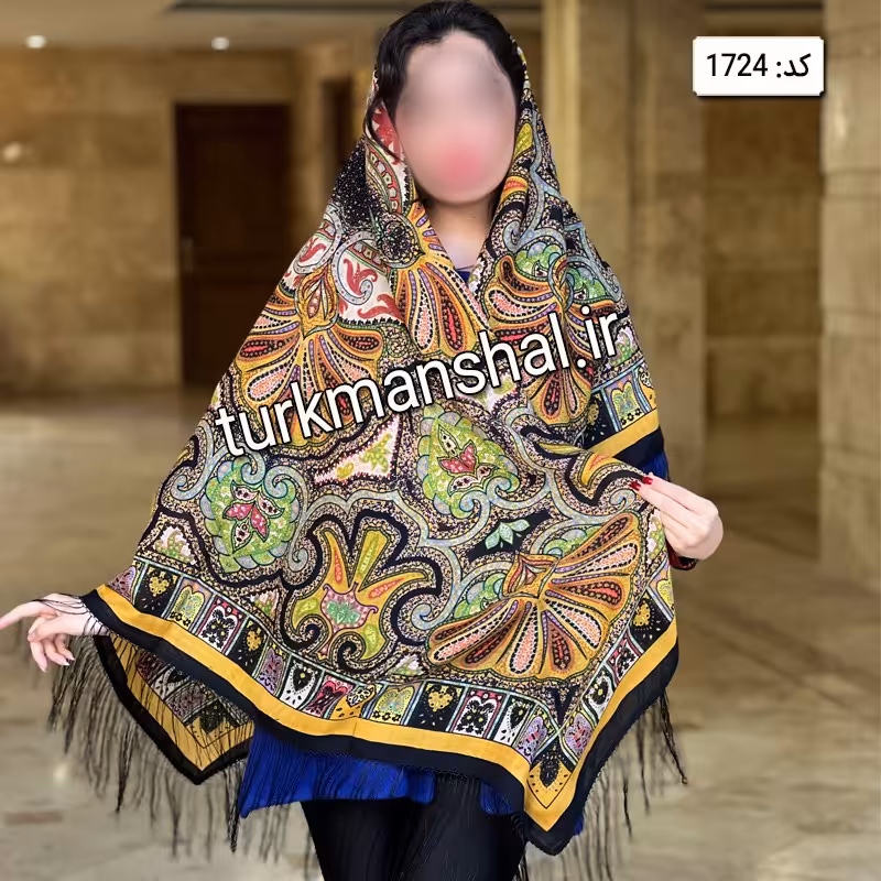 روسری ترکمن ابریشمی (ایتالیایی) کد 1724