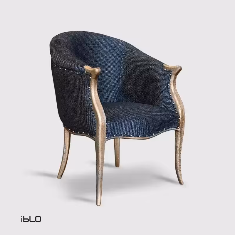 مبل یک‌نفره نئوکلاسیک لنا (زغال سنگی)