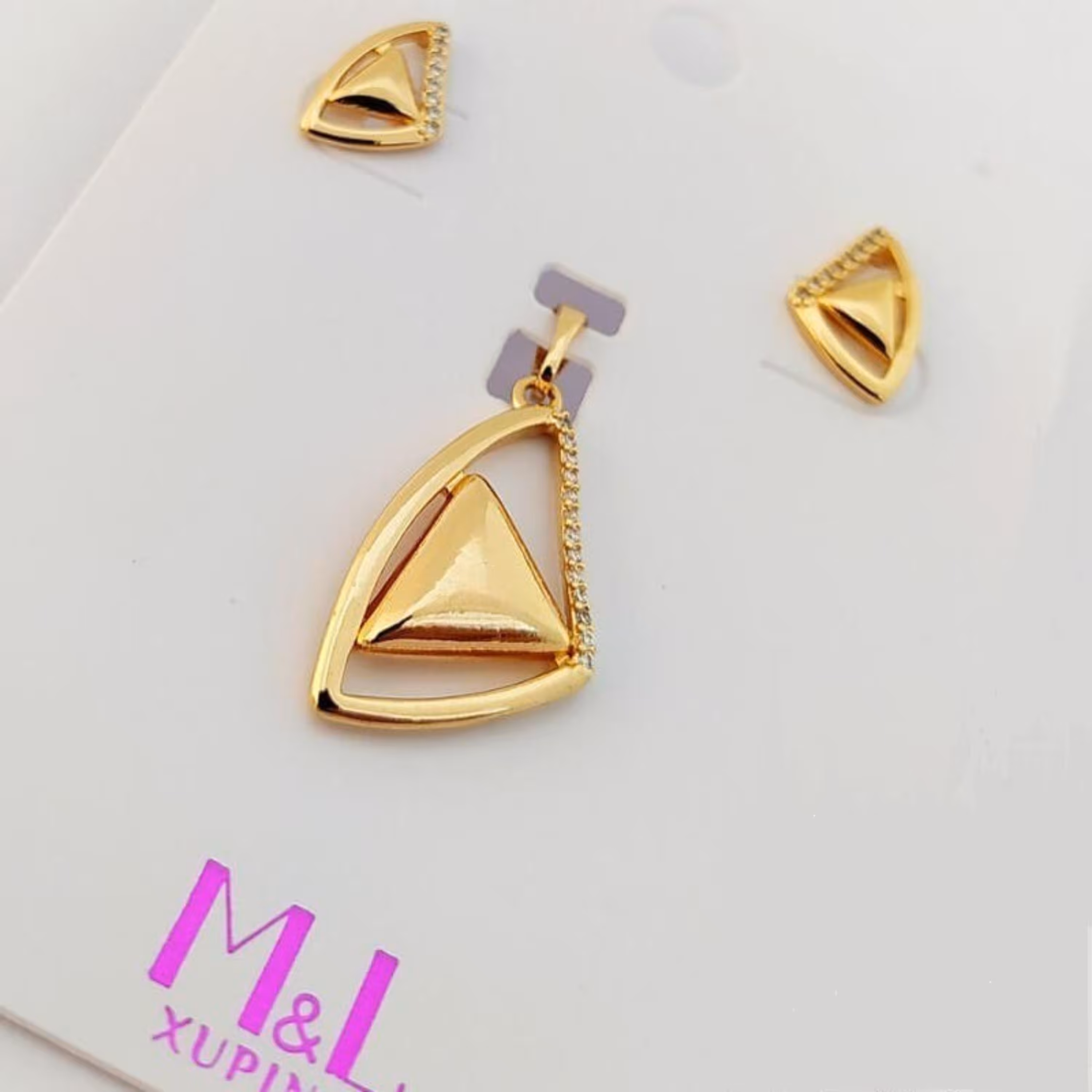 نیم ست لوزی آبکاری طلایی برند XUPING