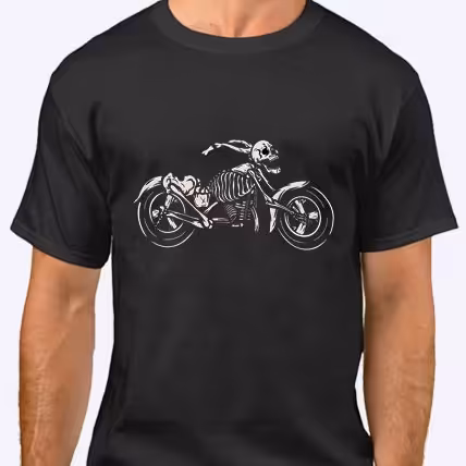 تیشرت طرح دار اسکلت موتوری