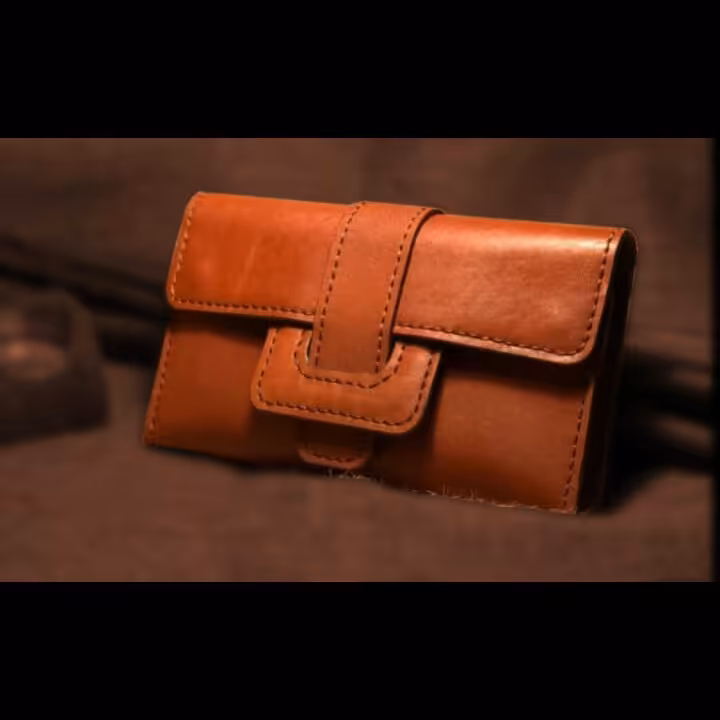 کیف پول چرم طبیعی دست دوز