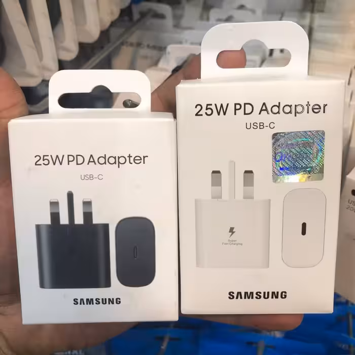 اداپتور 25 وات سوپر فست شارژ اورجینال3 پین برق اروپا با خروجی تایپ سی 