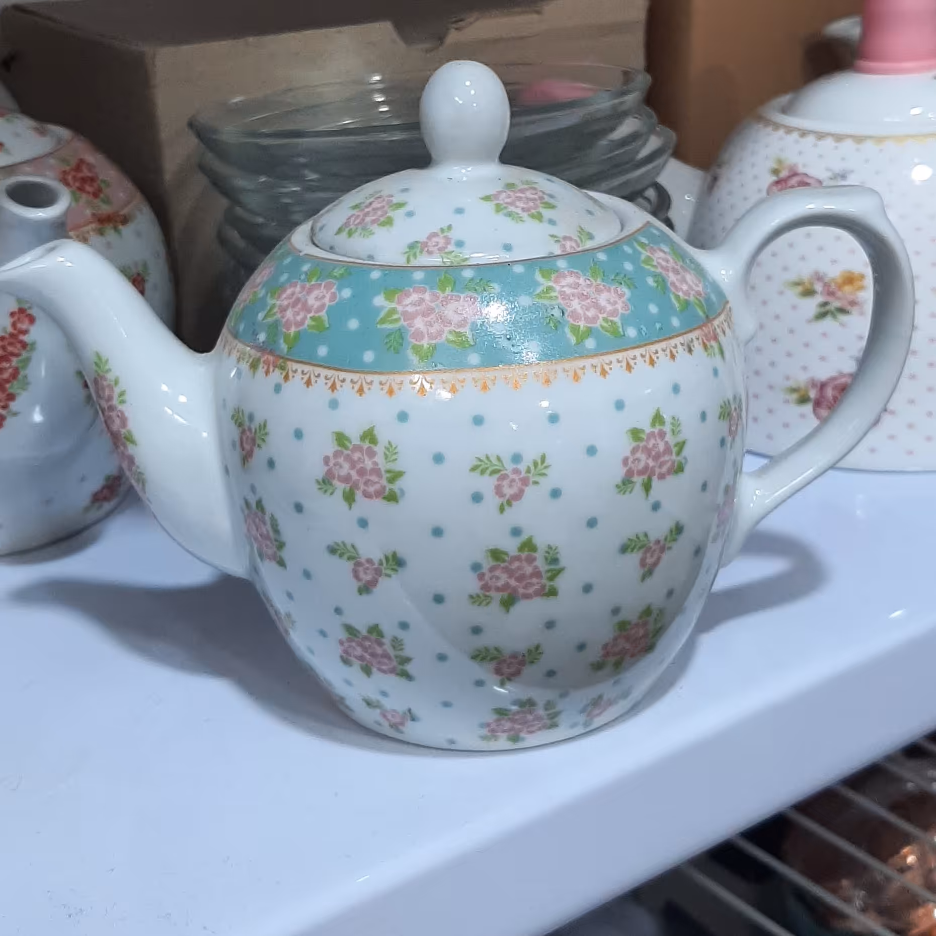 قوری چینی گلدارکوچک