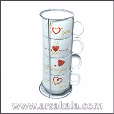 ست فنجان استند دار طرح LOVE