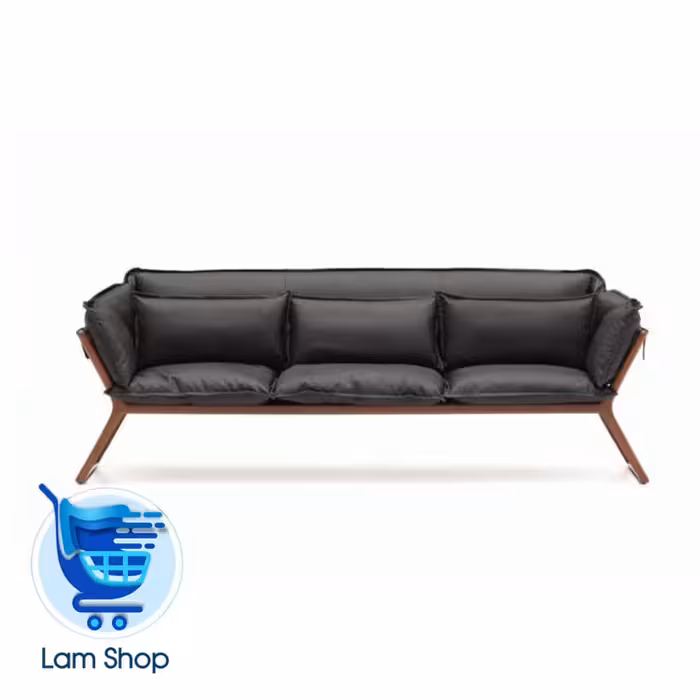 مبل سه نفره پایه چوبی Stay triple seat نظری (روکش چرم )(زمان ارسال 20تا 35 روز کاری)