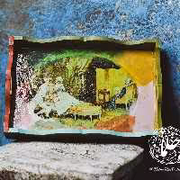 سینی  پتینه کاری شده چوبی