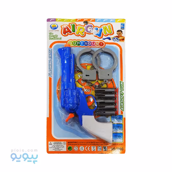 اسباب بازی ست تفنگ هفت تیر و دستبند آیتم 3800 تک و عمده