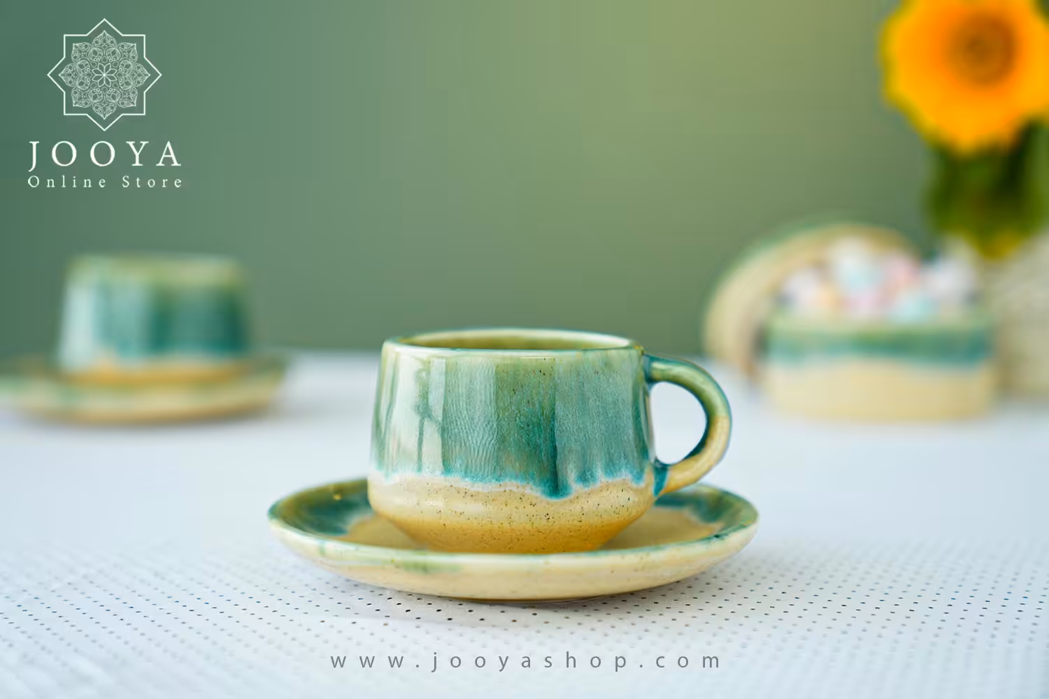 ست فنجان وزیرفنجانی سرامیکی روفس