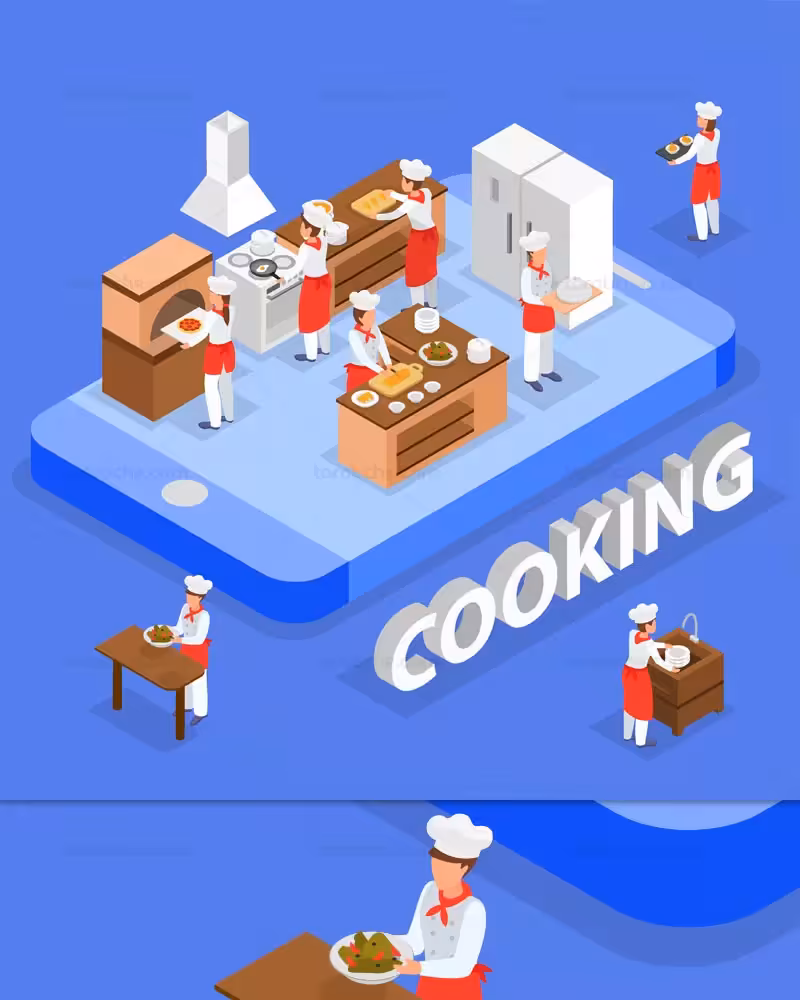 وکتور آشپزی و رستوران داری | گرافیک با طعم تربچه