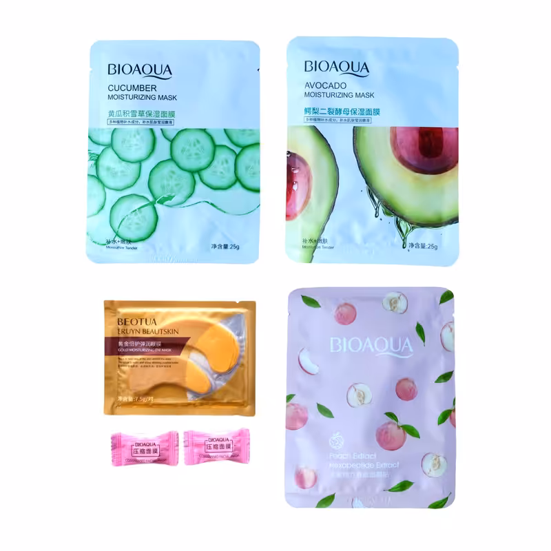 ماسک صورت بایوآکوا مدل 03 وزن 25 گرم بسته 4 عددی به همراه قرص ماسک بایوآکوا بسته 2 عددی