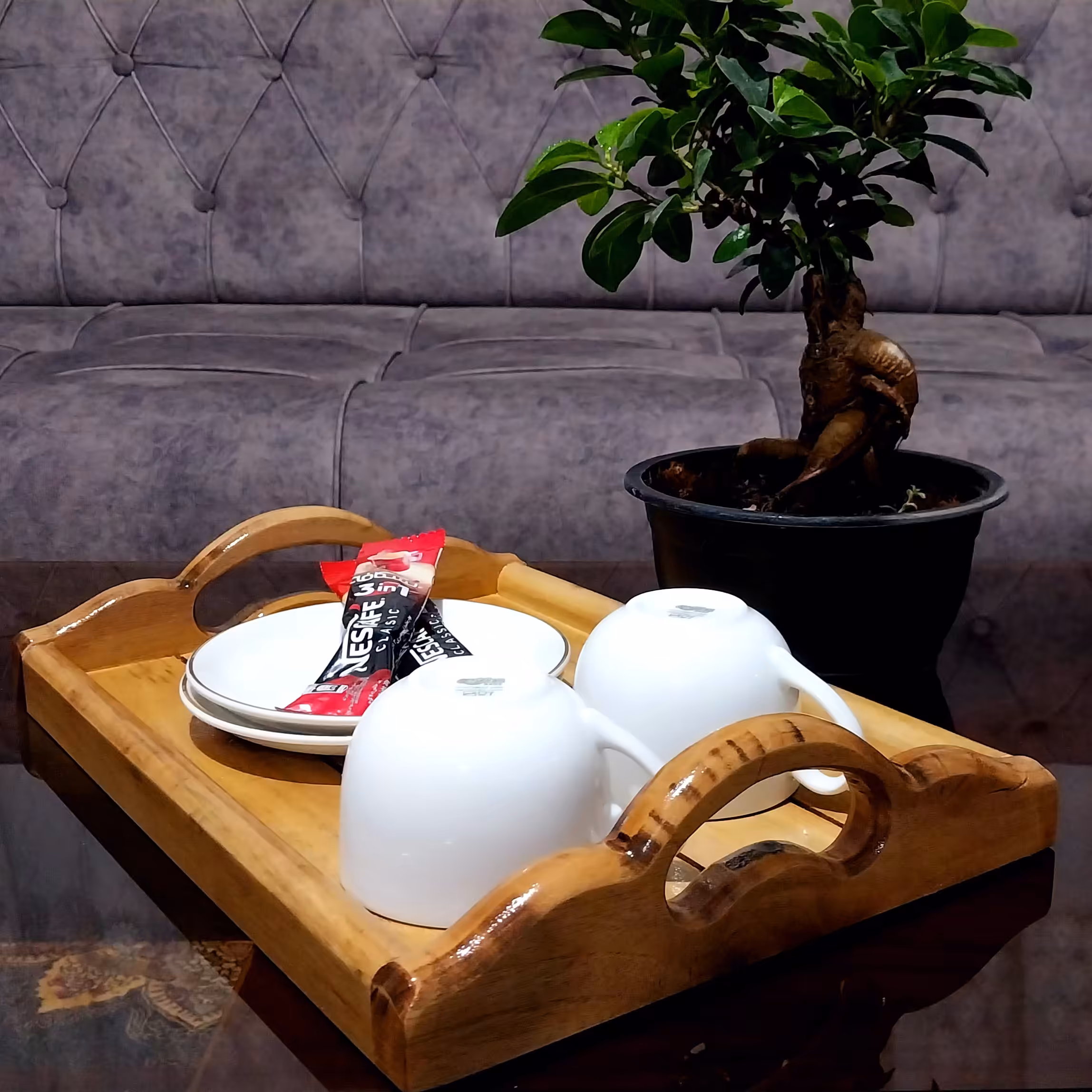 سینی 6نفره چوبی از چوب گردو