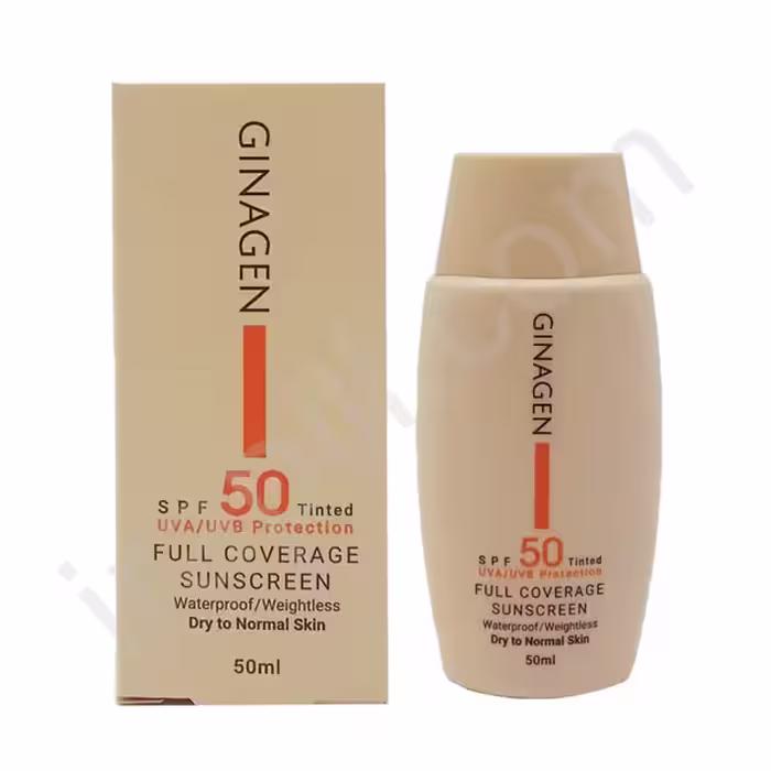 ضد آفتاب رنگی پوست نرمال و خشک ژیناژن با SPF 50 شماره 2 حجم 50 میلی لیتر