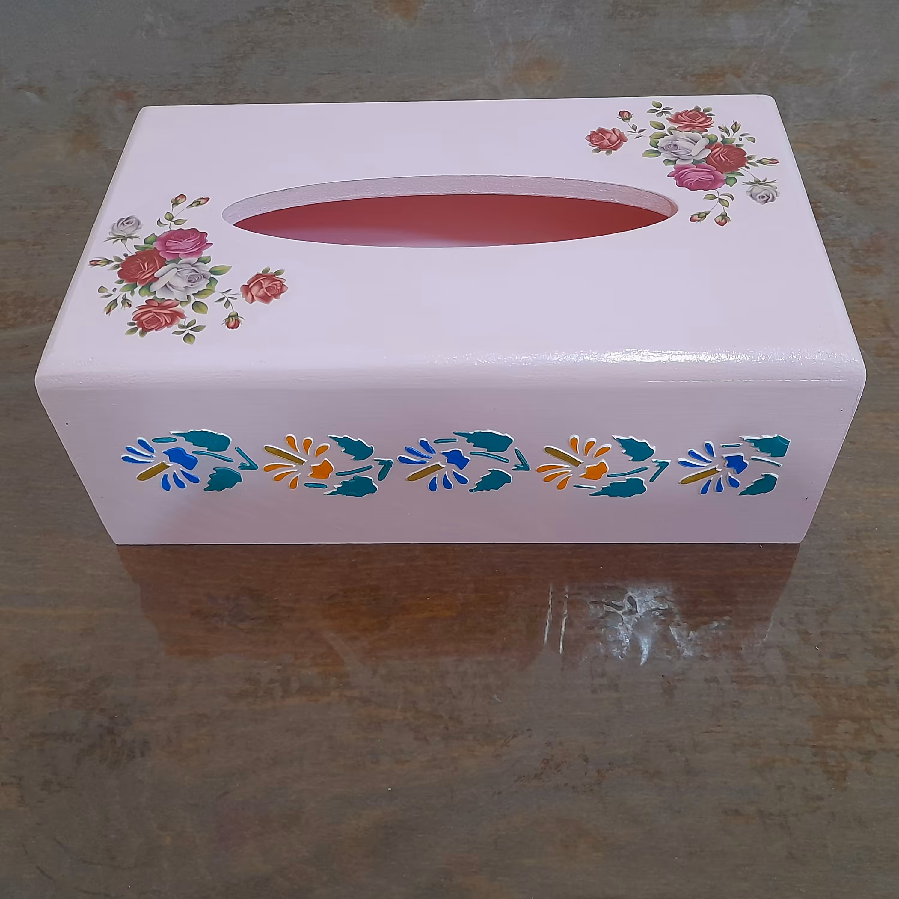 جعبه دستمال کاغذی دکوپاژ 