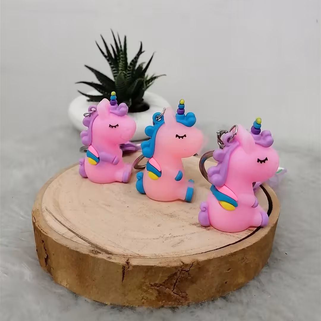 جاکلیدی  سیلیکونی فانتزی طرح یونیکورن نشسته وارداتی 2